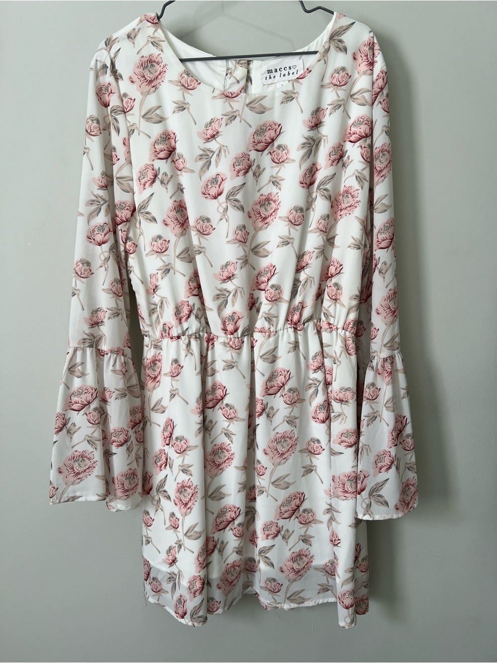Maccs the Label White Floral Belle Sleeve Dress